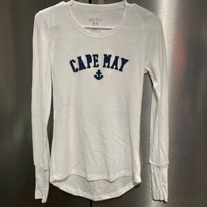 Cape May White Long Sleeve Shirt, Small